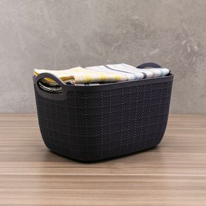 Cesto Organizador Multiuso 33,5cm Cinza - Home Space