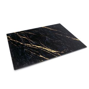 Tábua de Vidro Retangular 30x20cm Mármore Preto - Solei