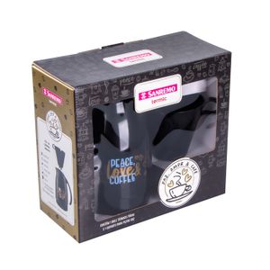 Jogo de Garrafa Térmica com Filtro 102 700mL Preto - Sanremo