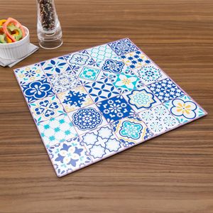 Tábua de Vidro Quadrada Azulejo Português 30x30cm - Solei
