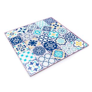Tábua de Vidro Quadrada Azulejo Português 30x30cm - Solei