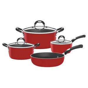 Jogo de Panelas Tramontina Mônaco 4 Peças Vermelho