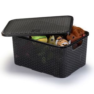 Caixa Organizadora com Tampa 16l Mosaico Preto - Arthi