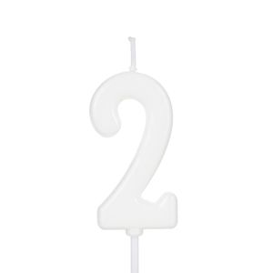 Vela de Aniversário Pick Número 2 Branca - Silver Plastic