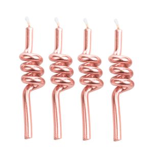 Vela de Aniversário Tubo Kit com 4 Unidades Rosê - Silver Plastic