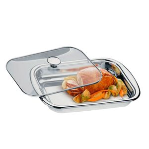 Assadeira Inox com Tampa de Vidro 38cm Cosmos - Tramontina