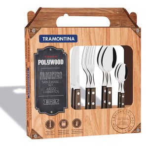 Faqueiro 24 Peças Polywood Castanho - Tramontina
