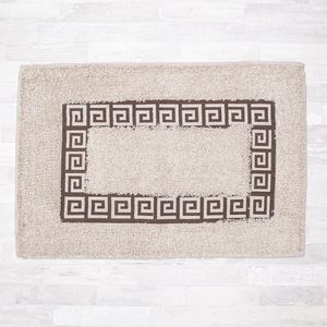 Tapete de Banheiro Retangular Grego 40x60cm Marrom - Comoditá
