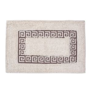 Tapete de Banheiro Retangular Grego 40x60cm Marrom - Comoditá