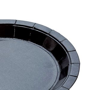 Prato Descartável 18cm Liso Kit com 10 Unidades Preto - Silver Plastic