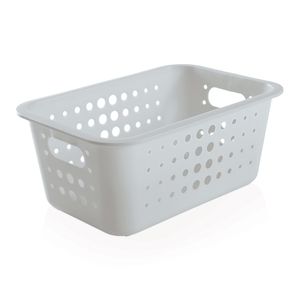 Cesta Organizadora Retangular 12x29cm Branca - Martiplast