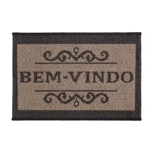 Capacho Eco-nat Bem Vindo 40x60cm Chumbo - Têxtil J.serrano