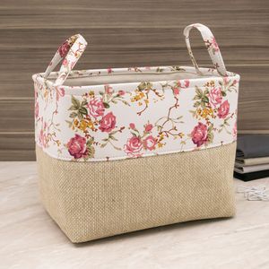 Cesta Organizadora com Alças Flores 27x37cm - Home Space