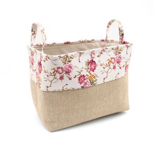 Cesta Organizadora com Alças Flores 27x37cm - Home Space