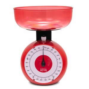 Balança de Cozinha Mecânica 5kg Vermelha - Vetta
