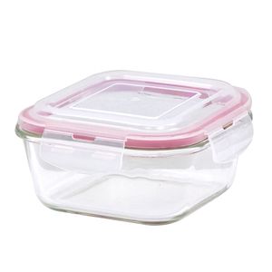 Pote de Vidro Hermético Quadrado 750mL Rosa - Keeper