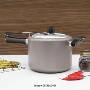Panela de Pressão Antiaderente Vapt 4,5l Prata - Brinox