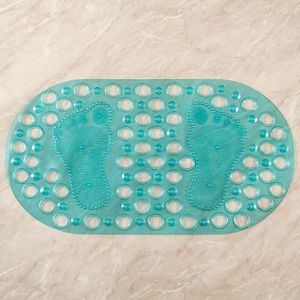 Tapete para Banheiro / Box Pegadas Oval 66cm Verde - Utility
