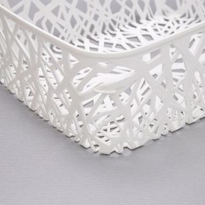 Cesto Organizador Mosaico Retangular 13x37cm Branco - Arthi