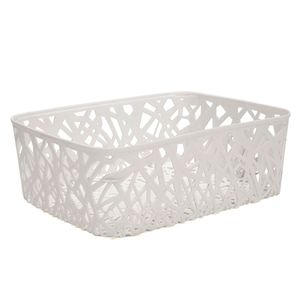 Cesto Organizador Mosaico Retangular 13x37cm Branco - Arthi