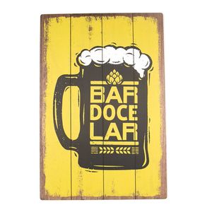 Placa Decorativa Madeira Bar 60x40cm - Sottile