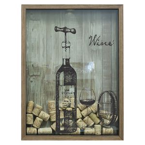 Quadro Porta Rolhas Wine 42x32cm - Kapos