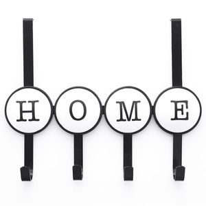 Cabideiro para Porta com 4 Ganchos Home Preto - Home Space