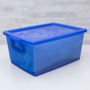 Caixa Organizadora Retangular com Trava Retangular 18,6x41,2cm Azul - Ordene