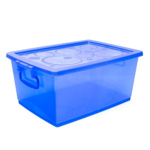 Caixa Organizadora Retangular com Trava Retangular 18,6x41,2cm Azul - Ordene