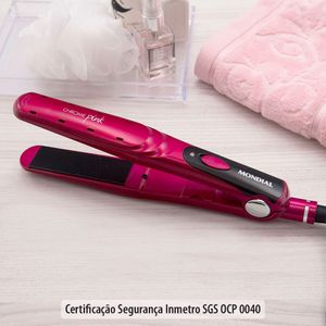 Prancha de Cabelo Mondial Chrome Pink