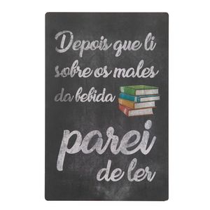 Placa Decorativa Mdf Parei de Ler 29,5x19,5cm - Cia Laser