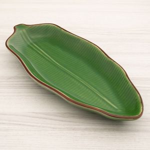 Centro de Mesa Cerâmica Verde 15,5x34,5cm - Fancy