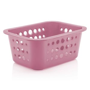 Cesta Organizadora Retangular 8x18cm Rosa Quartzo - Martiplast