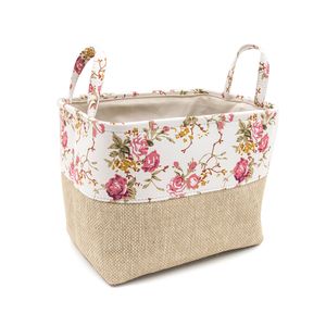 Cesta Organizadora com Alças Flores 23x33cm - Home Space