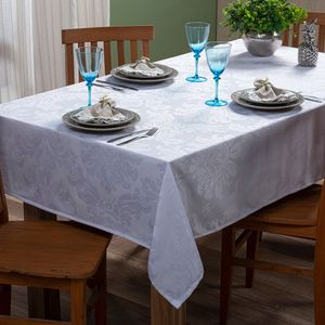 Toalha de Mesa Retangular Savage Round Branca 1,35x2,10m - Branyl