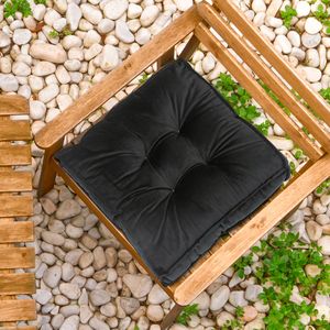 Futon Suede Preto 45x45cm - Shelter