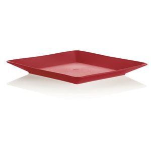 Prato de Lanche Quadrado 17cm Vermelho - Ou