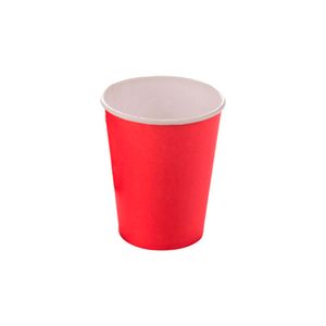 Copo de Festa Liso 270mL Kit com 10 Unidades Vermelho- Silver Plastic