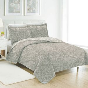Colcha Casal Boutis Comfort com 2 Porta Travesseiros Arabesco - Beau Tissu