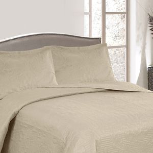 Colcha King Boutis Comfort com 2 Porta Travesseiros Bege - Beau Tissu