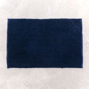 Tapete para Banheiro Retangular Chenille 40x60cm Azul Marinho - Comoditá
