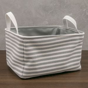 Cesto de Tecido Listrado com Alça 34x24x20cm - Home Space