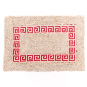 Tapete para Banheiro Retangular 40x60cm Grego Rosa - Comoditá