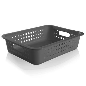 Cesta Organizadora Retangular 10x31cm Chumbo - Martiplast