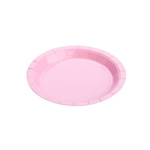 Prato Descartável 18cm Liso Kit com 10 Unidades Rosa Bebê - Silver Plastic