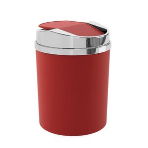 Lixeira com Tampa Basculante 5l Mettalic Vermelha - Utility