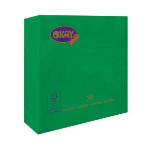 Guardanapo de Papel Folha Dupla 50 Folhas Verde Esmeraldo - Okay