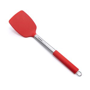 Espátula de Silicone com Cabo De Inox Vermelho - Meridional