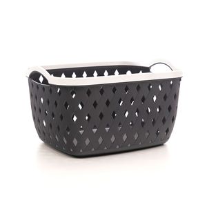 Cesto Organizador Multiuso Vazado 35cm Cinza - Home Space