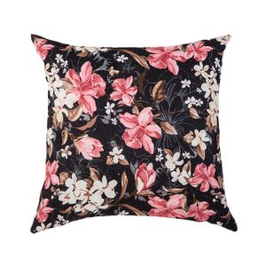 Capa para Almofada H. Decor Floral Preta - Branyl